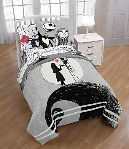 Image of Disney Nightmare Before Christmas Twin Comforter Set 5 Piece, Gray