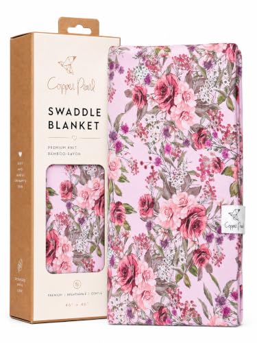 Image of Copper Pearl Swaddle Blankets for Newborns | Soft Stretchy Receiving Blankets for Boys and Girls | Large 46 x 46 Inch Baby Blankets | Lightweight and Breathable Swaddles | Deborah
