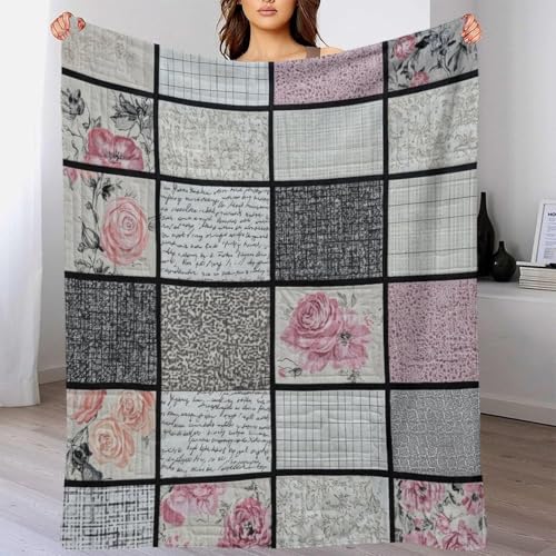 Plaid literie vintage doux et grand jeté de canapé imprimé 3D