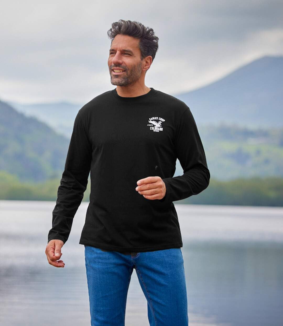 ATLAS FOR MEN - Lote de 4 Camisetas para Hombre - Mangas largas - Disponible en Tallas Grandes, Desde la M hasta la 5XL