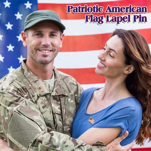 Yadiana American Flag Lapel Pins - Metal USA Flag Brooch Pins Bulk for Men & Women, Patriotic 4th of July, Memorial Veterans Day Souvenir Badges - Suit, Hat, Clothes Accessories4