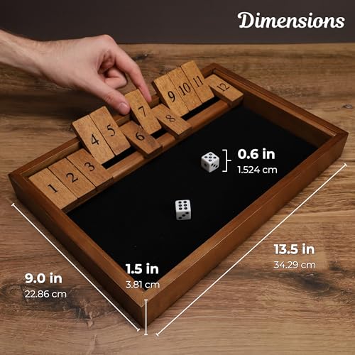 Juego de Mesa Shut the Box de Madera 13.5” miniatura 4