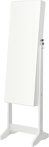 Miniatura 9 de SONGMICS Armario de joyería, unidad organizadora de almacenamiento independiente con cerradura con 2 almacenamiento de cosméticos de plástico,