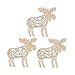 Produktbild Ideen mit Herz Elche | Holz | 9 cm x 9 cm | 3mm stark | Mit gelaserten Deko-Elementen | Weihnachts-Deko | 3 Stück
