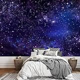 LILOKKO Custom Galaxy Space Self-Adhesive Wall Mural Starry 3D Wallpaper Night Sky Murals Outer Space Murals Bedroom Living Room Wallpaper