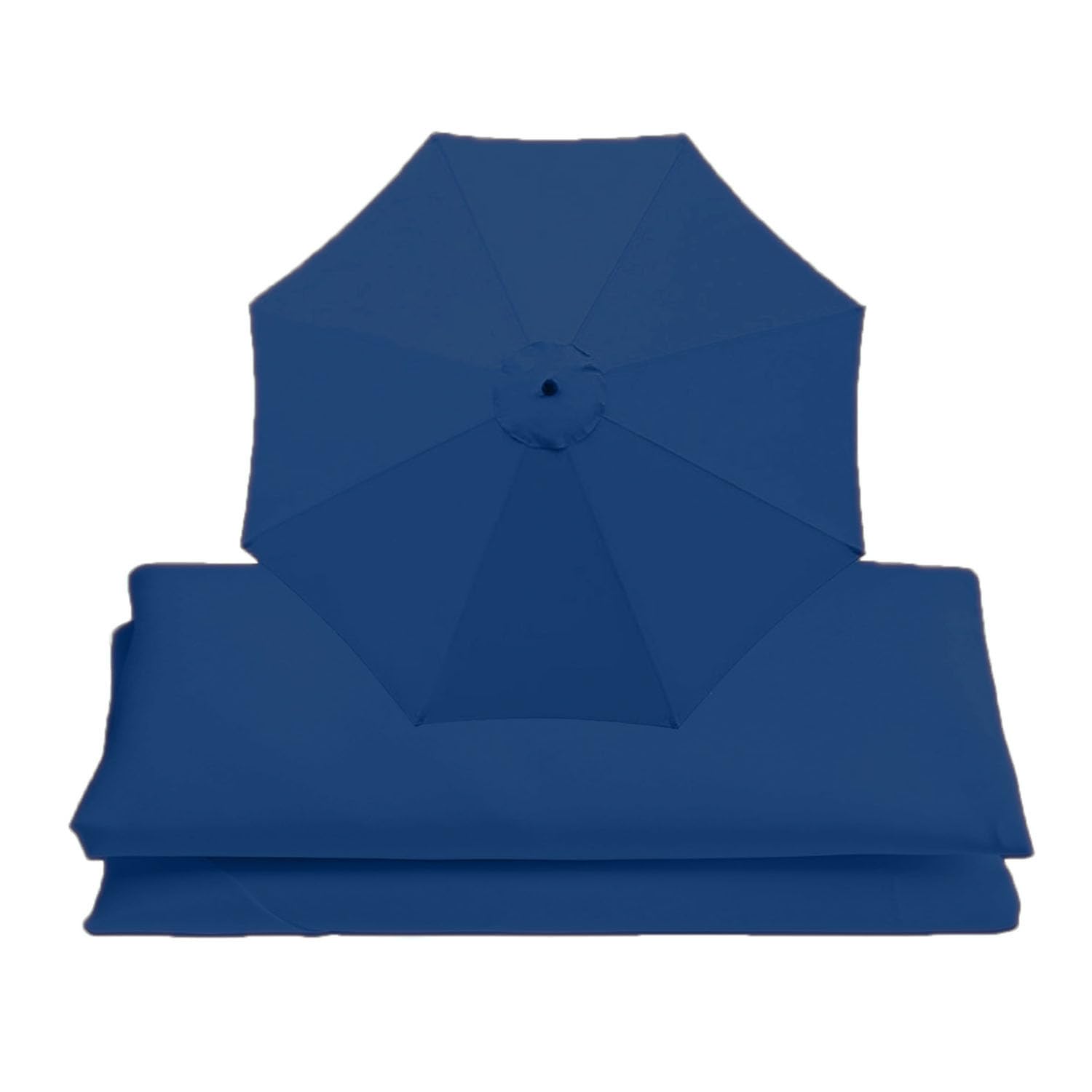 8.9ft Outdoor Patio Umbrella Replacement Canopy Market Umbrella Top Replacement Cover 2.7m 3.0m Garden Parasol Replacement Cloth Replacement Fabric for Sun Umbrella 6 Ribs 8 Ribs (Color : Navy blue,