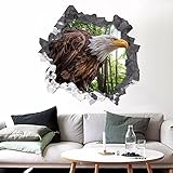 TJJS Wandtattoo 3D Baum Adler Wandbilder Aufkleber Aufkleber Durchbruch HINTERGRUNDBILDER