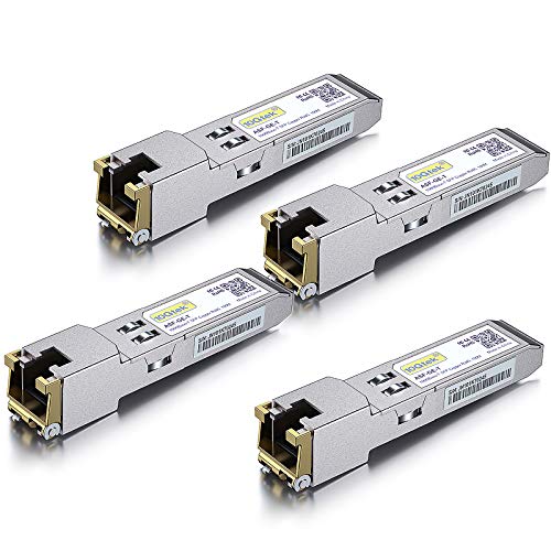 Image of 10Gtek ππ¬π¬π¬πππ¦π-π§ π¦ππ£ ππΌ π₯ππ°π± ππΌπ½π½π²πΏ Ethernet Module, Gigabit SFP-T Transceiver for Cisco SFP-GE-T, Meraki, Fortinet, Ubiquiti UniFi UF-RJ45-1G, TP-Link and More, Pack of 4