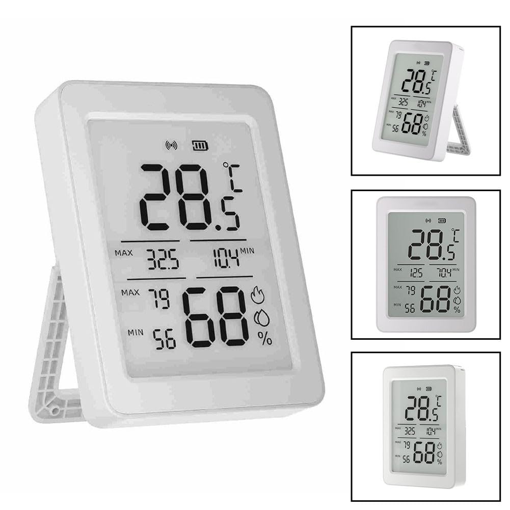 BlissfulAbode Sensor inteligente de temperatura y humedad Zigbee con pantalla LCD y monitoreo de aplicaciones