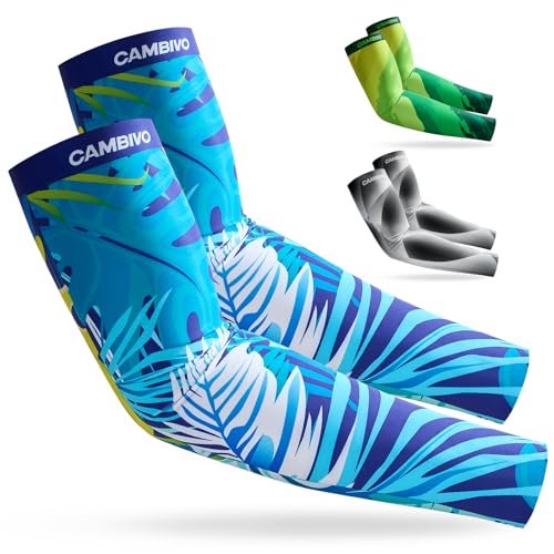CAMBIVO Kühlende Ärmlinge für Damen Herren Jugend Armstulpen mit UPF 50+ Armschutz Tattoo Abdeckung Atmungsaktiv 4-Wege-Stretch Nahtlose Sonnenschutz Armsleeve Gaming für Sport Fahrrad