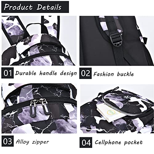 Image of Ladyzone Camo School Backpack Lunch Box Set Lightweight Schoolbag Travel Camp Outdoor Daypack