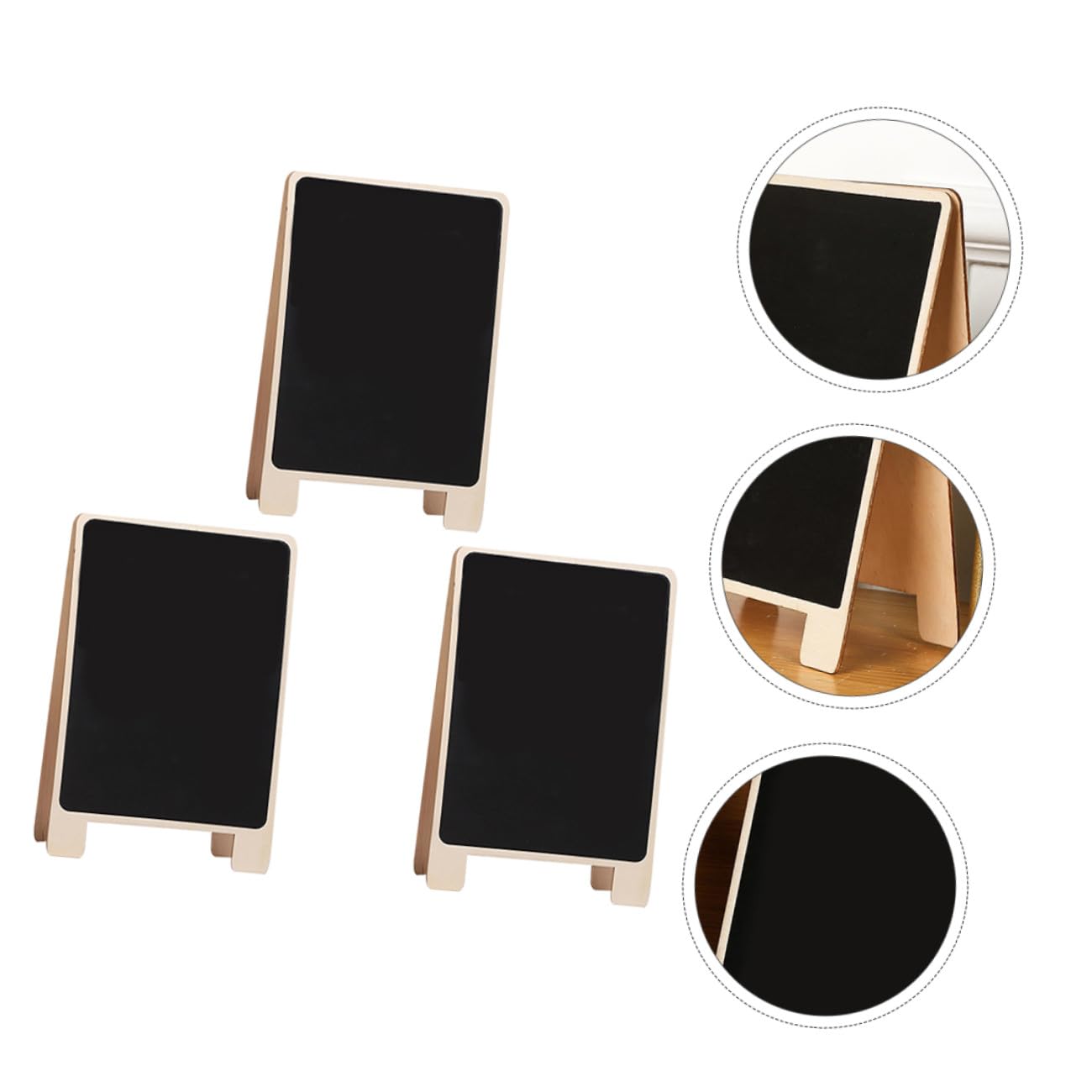 3 pièces Tableaux Noirs sur Pied Bois Double Face Ardoises Réutilisables pour Messages Écriture et Décoration de Table Format