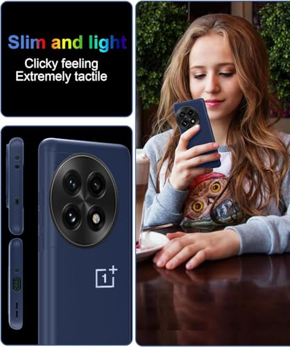 Image of MOBILOVE Back Cover Case for OnePlus 13 5G | Pure Liquid Soft Matte Silicone Case with Logo and Comes with Camera and Screen Protection Back Cover for OnePlus 13 5G (Blue)