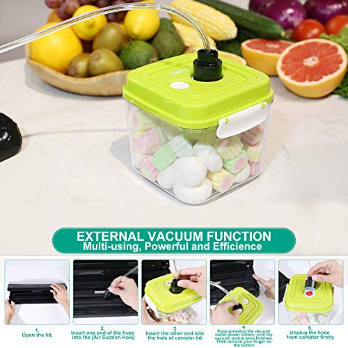 Belifu Vacuum Sealed Fresh Container Set with Vacuum Sealed Airtight Lid, Food Storage Reusable Accessory Starter Kit, Crack/Shatter/Odor/Stain Resistant, BPA Free, 2-Piece Bundle, Square