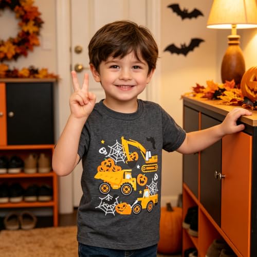 Funnycokid Toddler Boys Halloween Shirts Kids Tshirt Construction 4T 3T - image 8