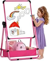 Maycoly Kinder Staffelei Malerei Doppelseitige Tafel für Kinder mit Kreidetafel & Whiteboard 360 drehbare Höhenverstellbar Standtafel mit Zubehör für Jungen Mädchen ab 3 Jahre