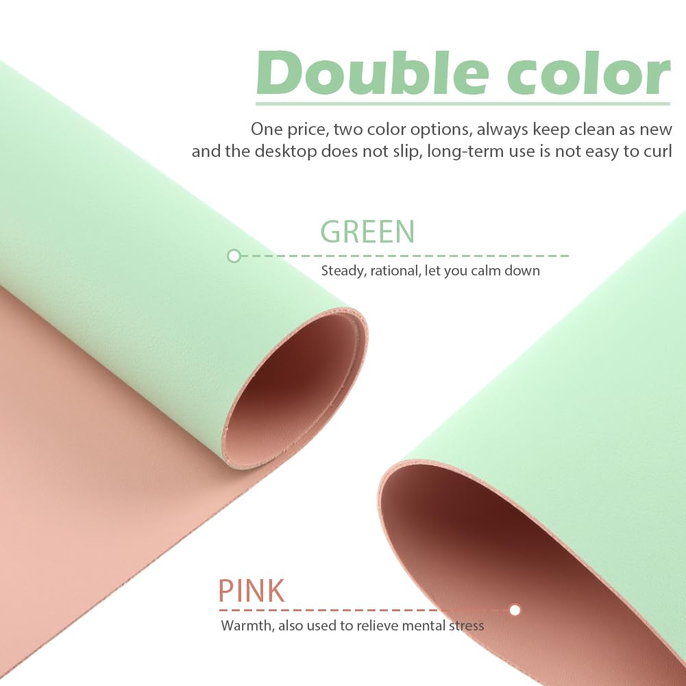 Nail Table Mat, Manicure Desk Mat, Nail Art Mat, Pink Green image 4