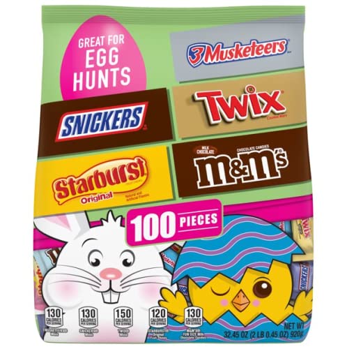 Easter Mixed 3 Musketeers, Snickers, Twix, Starburst, M&M 100 piece 31.06 oz. Bag
