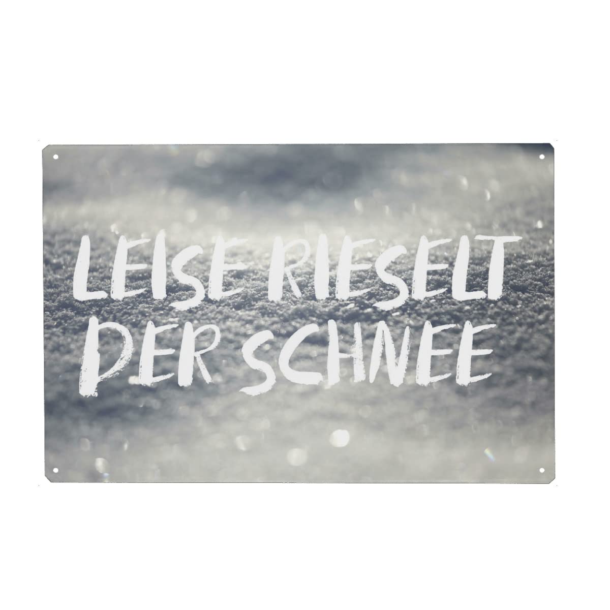 artboxONE Metall-Poster 40x60 cm Typografie Leise rieselt der Schnee von Künstler Wundertüte