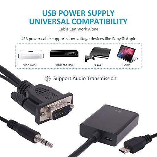 Image of NEXSA VGA to HDMI Adapter, Silver-Plated VGA to HDMI Converter