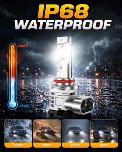 Image of SEALIGHT H10 LED Fog Light Bulb, 40000 Lumen 6500K White Light, 9145 LED Fog Lights Clear Visibility in Foggy Weather, 9140 LED Bulb Built-in Copper Tube & Copper Board, Easy Install