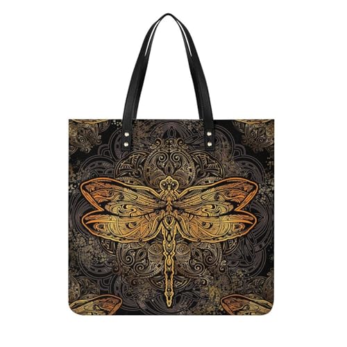 Sac à bandoulière libellule rouge grand format 39x39cm pour femmes actives