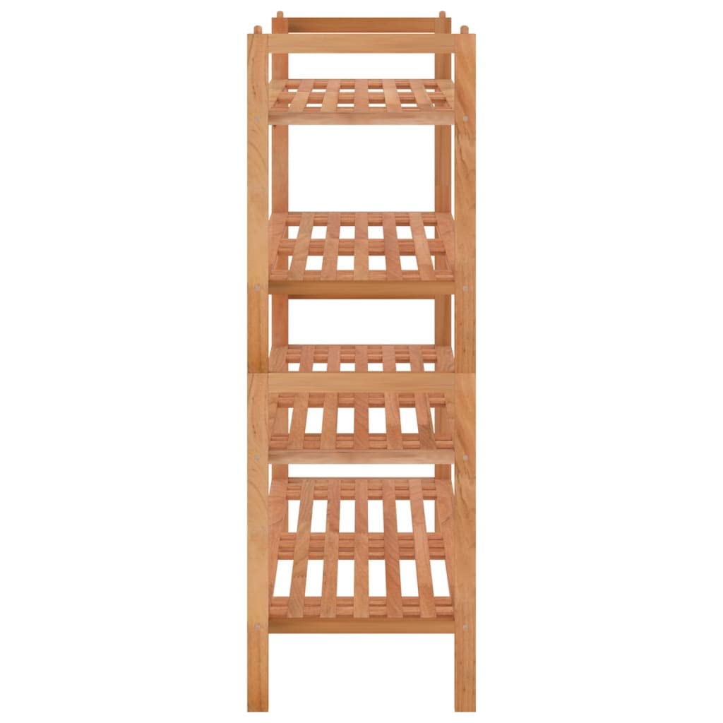 Schuhregal aus massivem Nussbaumholz 69x27x41 cm pro Stück, 2er Set mit 2 Ablagen, stapelbar und schmal für Flur Diele, mit Griffen für Stauraum Ordnung