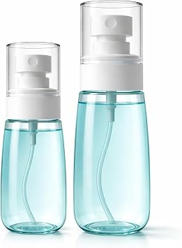 Kit 2 Frascos Spray 60ml e 100ml Névoa Ultrafina À Prova de Vazamento Recarregável Botão Largo Anatômico