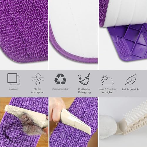 SEVENMAX Bodenwischer mit Sprühfunktion - Spray Floor Mop Sprühwischer für die Bodenreinigung mit...