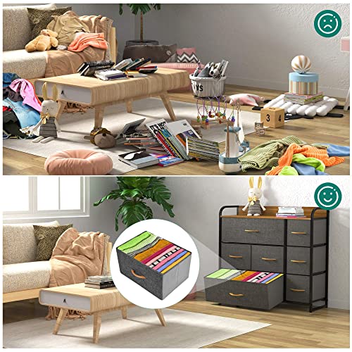 YITAHOME Chest of Drawers, Cationic Fabric 7-Drawer Storage Organizer Unit for Bedroom Living Room Closet, Sturdy Steel Frame, Easy Pull Fabric Bins & Wooden Top, Fabric Dresser - Image 6