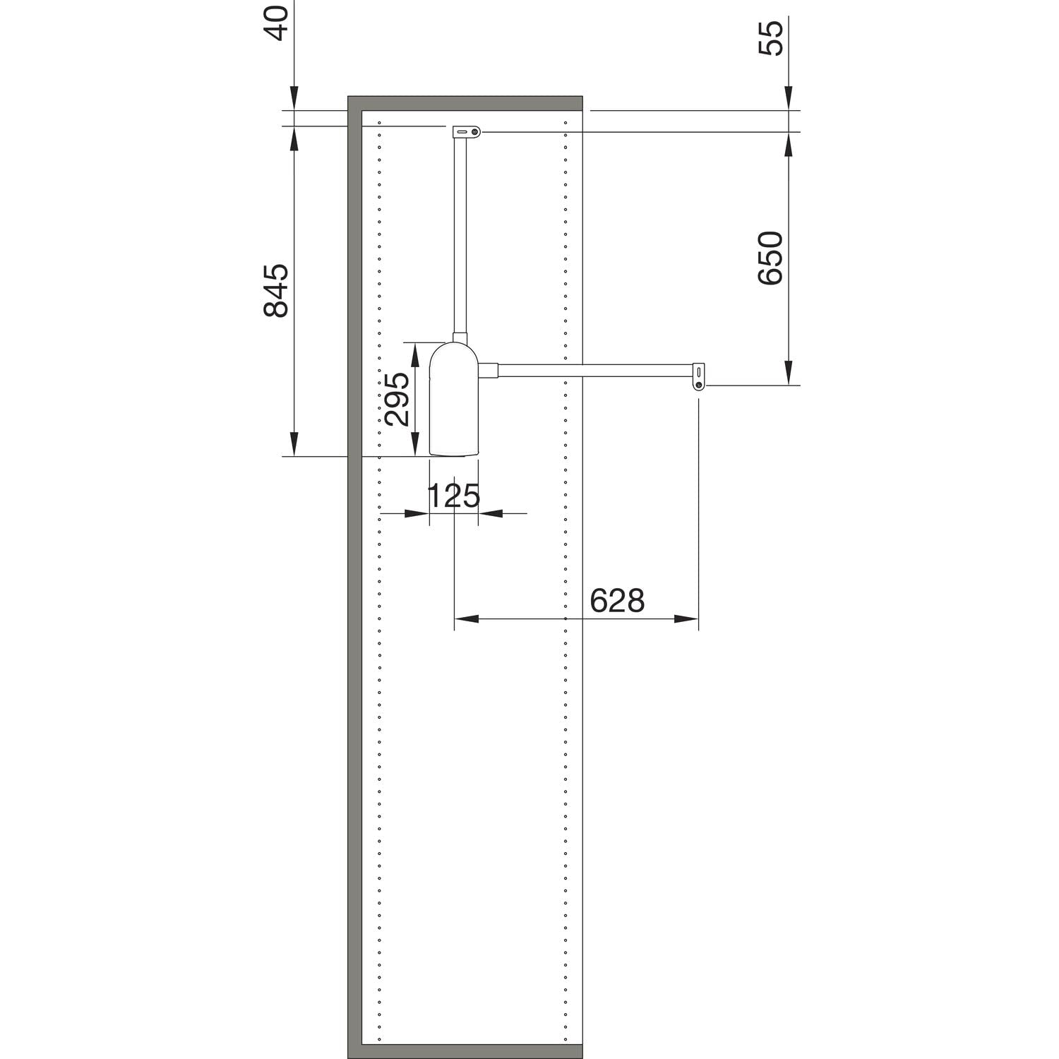 Kleiderlift elektrisch i3 gerade, weiß/verchromt