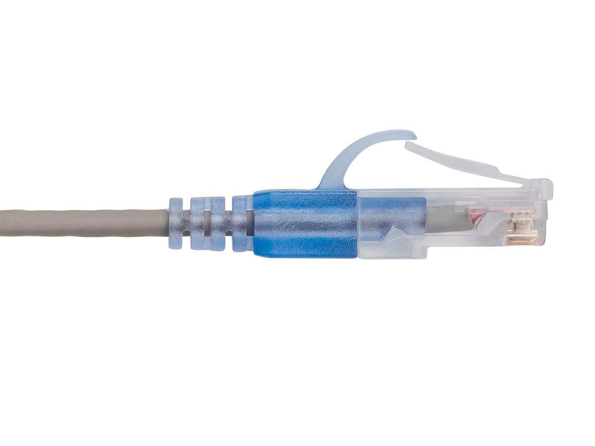 Monoprice Cavo patch Ethernet Cat6A UTP, 30 AWG, 10 G, in puro rame nudo, antigroviglio, RJ45, serie SlimRun, 15,2 cm, blu, confezione da 10