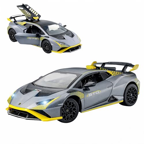 Image of Diecast Toy Cars for Kids & Collectors| 1:32 Scale | Pull Back Action Metal Model Car | Premium Detailing, Authentic Design, Sturdy Build | Gift Toy Car (Lamborghinin Huracan STO)