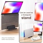 HOMEE Support vertical d'ordinateur portable,3 en 1 Conception ordinateur portable Hodler,anti-Lip Silicone de bureau,Ajustable Bureau Carnet de bureau dock,Fits Jusqu'aux ordinateurs portables,Tables,Phone