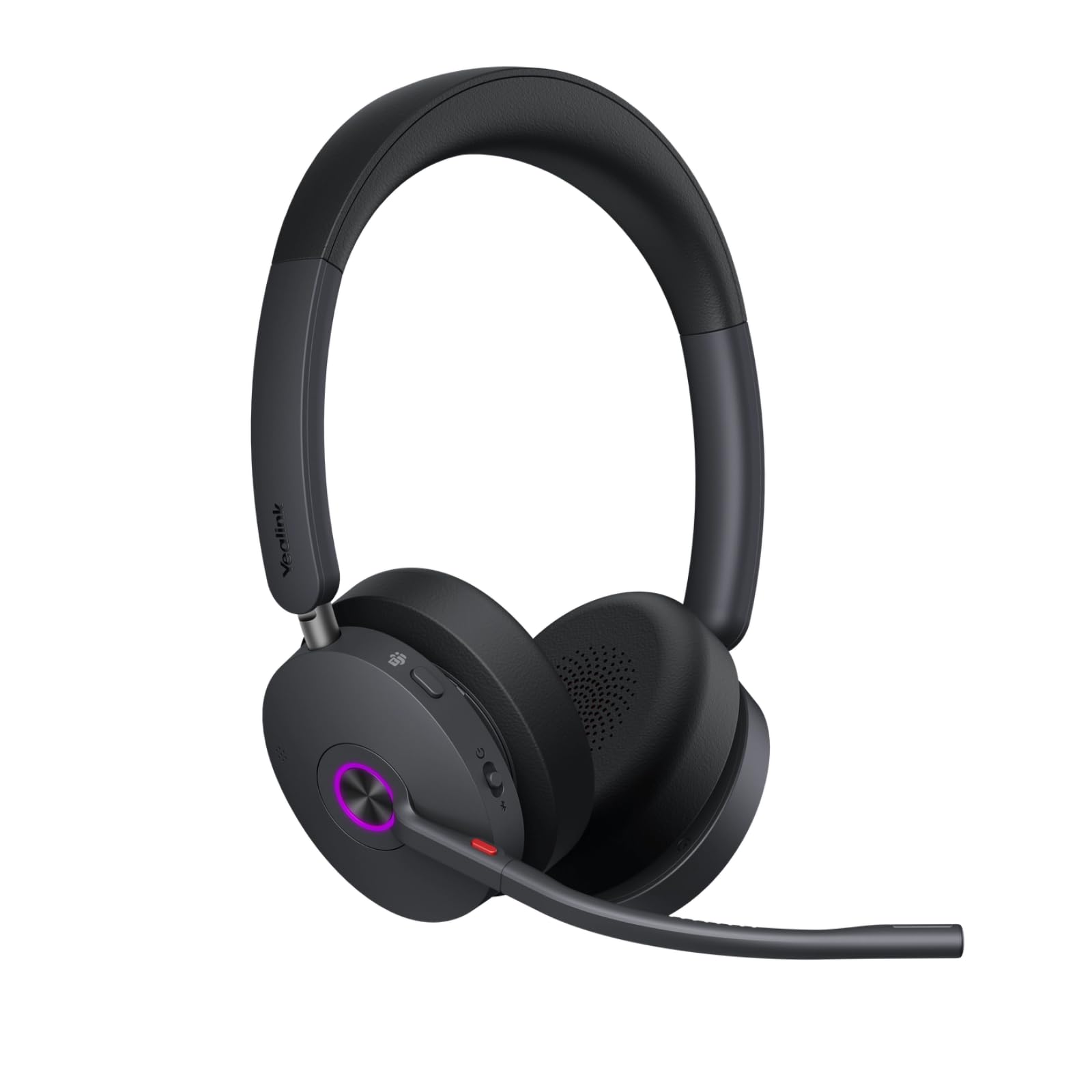 Yealink WH68 ANC DECT Kabelloses Headset mit Mikrofon, 4X AI-Mic mit Geräuschunterdrückung, 185m Reichweite, 32H Gesprächszeit, On-Ear-Headsets, Teams-zertifizierte Kopfhörer Kabellos für die Arbeit