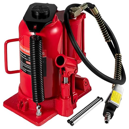 Mophorn Air Hydraulic Bottle Jack 20 Ton Bottle Jack Red Air Jack Heavy Duty Auto Truck Repair Lift