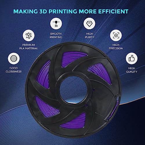 Image of Voxelab 3D Printer Filament, 1.75mm PLA Pro (PLA+) Filament, Dimensional Accuracy + /- 0.02 mm, 3D Printing Material 1kg / Spool, Compatible with FDM 3D Printer /Pen (Purple)