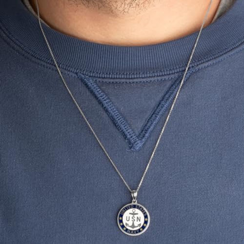Claddagh Gold .925 Sterling Silver United States Navy Emblem Officially Licensed Medallion Pendant Necklace and Pendant Only2