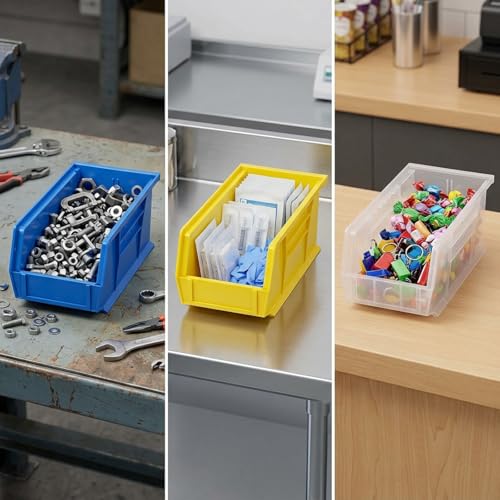 Quantum Qus221 empilage de rangement en plastique bac robuste bleu - 4