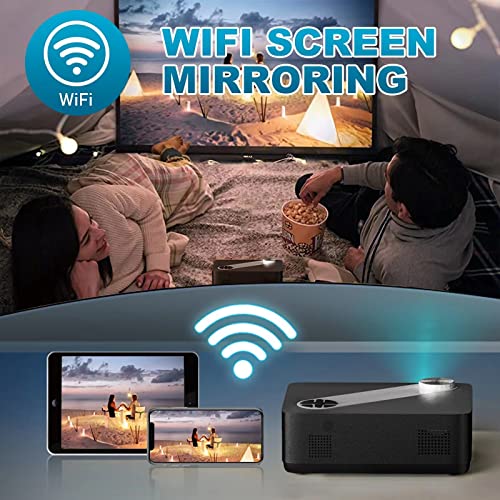 Image of JIMTAB Native 1080P WiFi Video Projector, Protable HD Phone Screen Mirroring 2.4G 5G Projector Support AV,USB,HDMI,TF Compatible with Xbox,Laptop,iPhone and Android (Graphite)