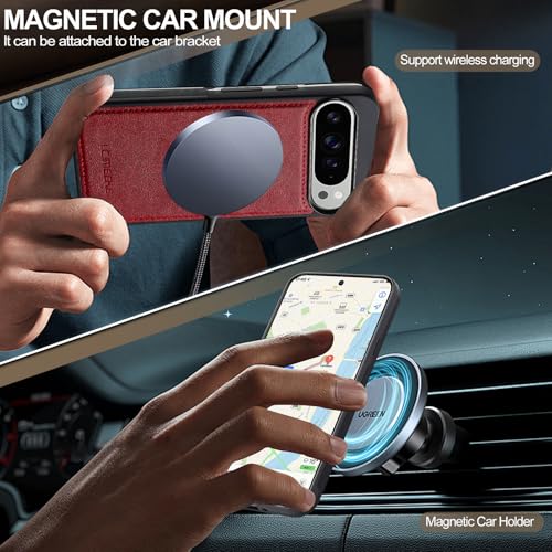 HXY Wallet Case for Google Pixel 10 Pro XL, Compatible with MagSafe for Men Women, Detachable Magnetic Wallet Phone Case with Card Slot Holder RFID Blocking for Pixel 10 Pro XL, Red - image 7