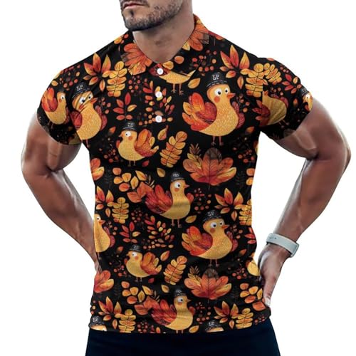 Polo de golf pour homme imprimé Turquie idéal pour l'automne