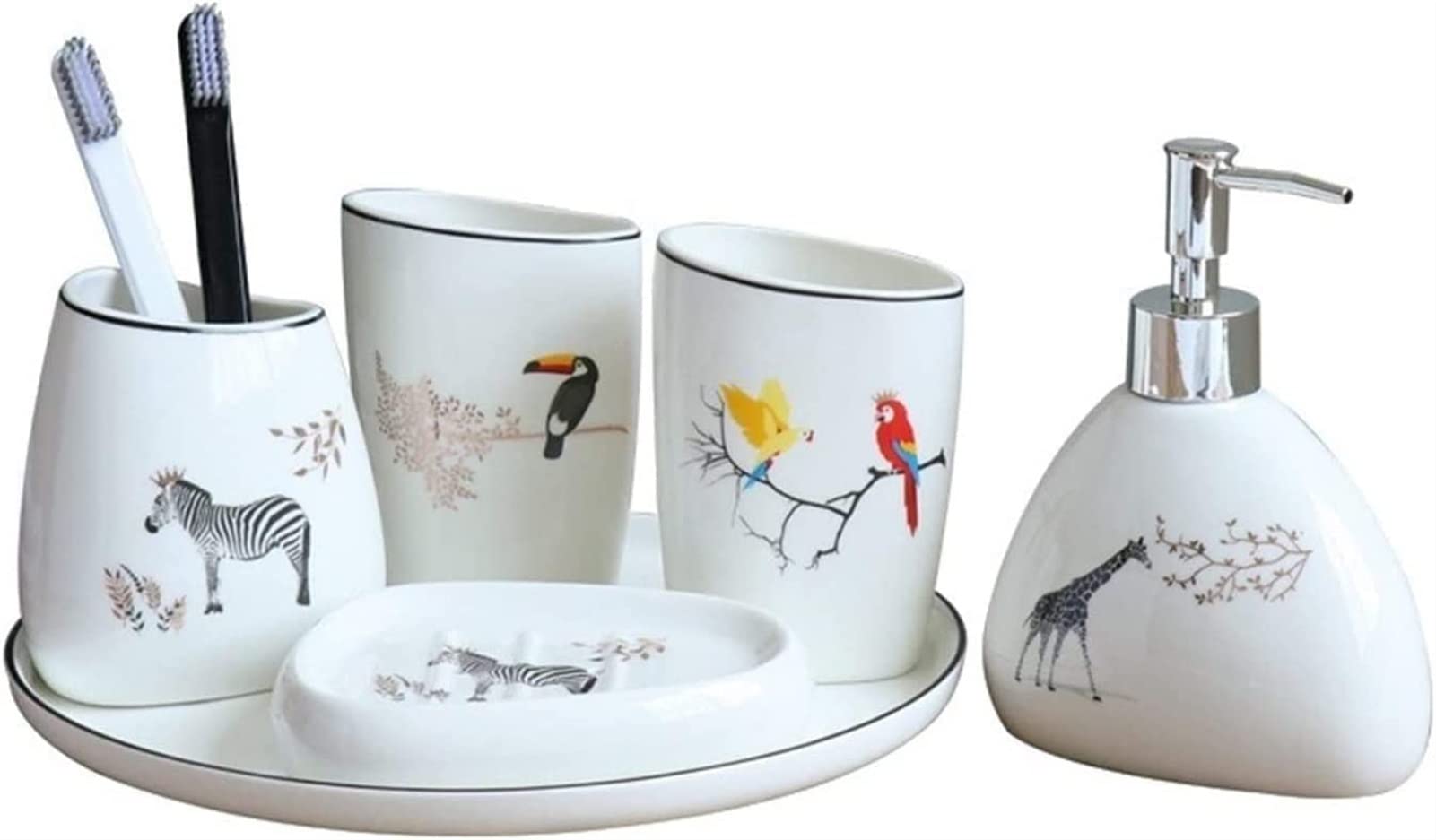 Zuhause Badezimmerzubehör Set Badezimmerzubehör Set Keramik ideal for Geschenk Badezimmer Dekor Schöne Design for Hotelbäder geeignet