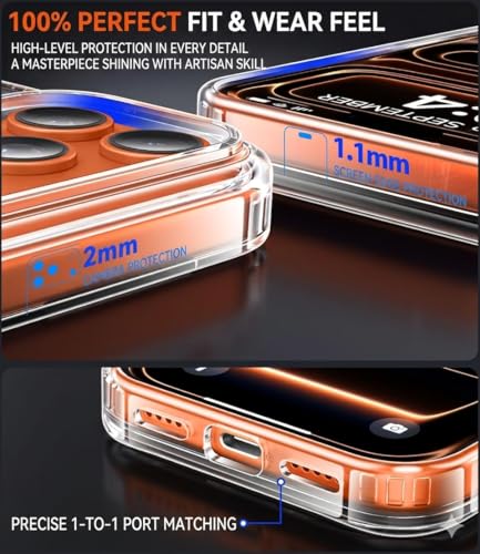 Image of Enflamo Crystal Clear Magnetic Case for iPhone 17 Pro | 360 Rotating Ring Stand | Military Grade Drop Protection | Anti-Yellow Transparent Cover