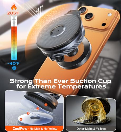 Image of Coolpow for MagSafe Car Mount【Windshield+Vent+Dash】Magnetic Phone Holder for Car Phone Holder Mount Cell Phone Holders for Your Car Accessories Suction Phone Mount for Car Truck Stand for iPhone 17 16