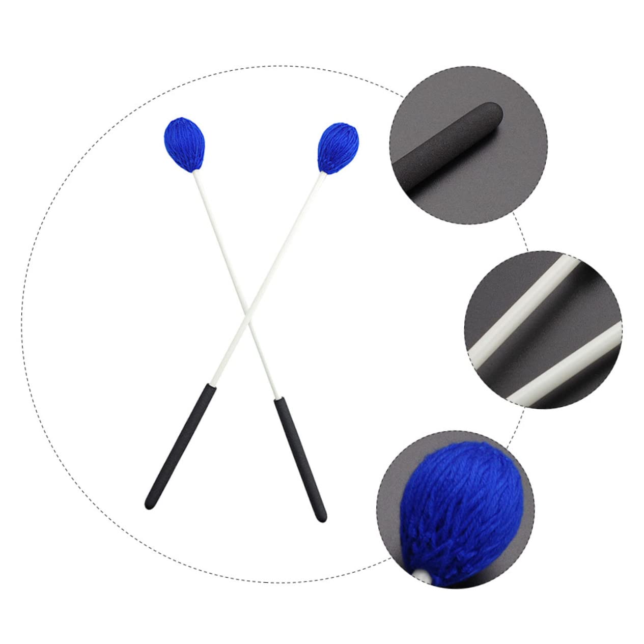 TOYANDONA 3paia Bacchette Per Percussione Lana Con Testa Strumento Musicale Per Batteria e Pratica Manico Resistente e Facile Da Impugnare Per Musicisti e Performance Dal