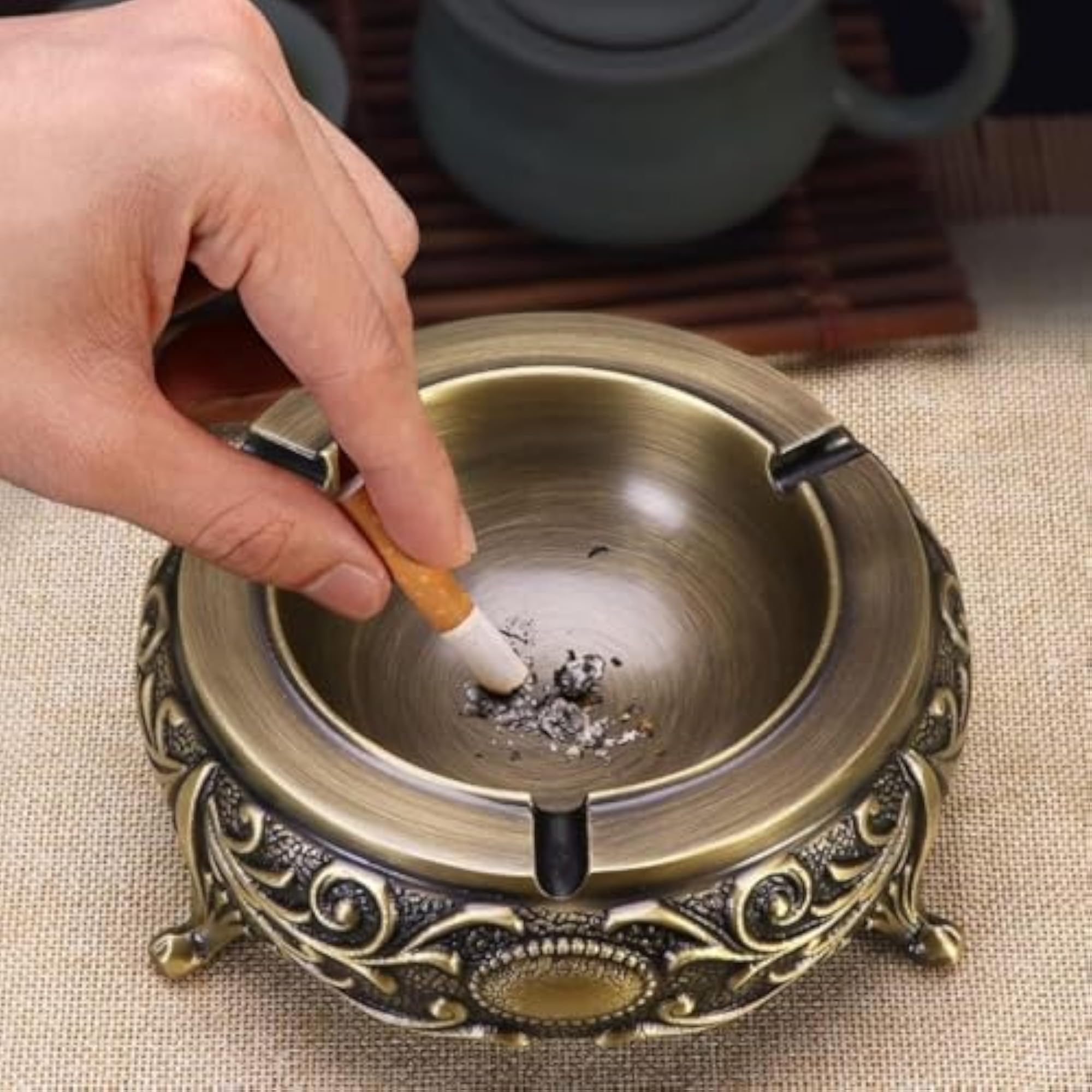 Vintage Glass Leaf Shaped Ashtray, Portable Gift