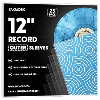 Vinyl Album Covers: 12″ LP Vinyl Record Protective Sleeves | Crystal Clear & Durable 3 Mil Thick Record Outer Sleeves, 25 Pcs - Les Beatles, Paul McCartney, John Lennon, RIngo Starr, George Harrison