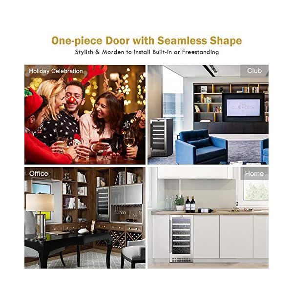 Colzer Classic 15 Inch Wine Cooler Refrigerators, 30 Bottle Fast Cooling Low Noise and No Fog