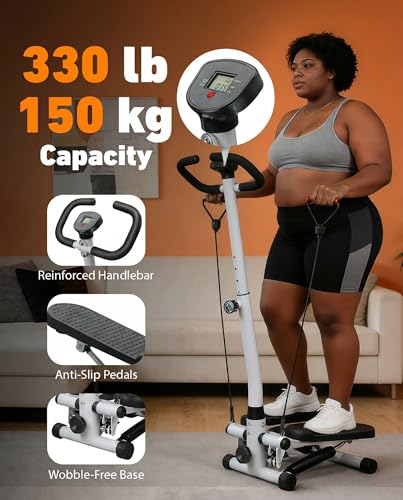 Image of RORALA Twist Stepper with Handlebar,Stair Step Machine for Cardio Workout,Compact Home Exercise Equipment,300LBS MAX Weight Capacity